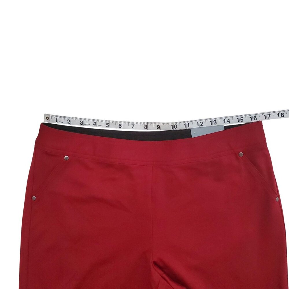 Skye's The Limit Red Back Zip Pockets Pull-On Ponte Pants Women's Size 12 NWT - Picture 10 of 15